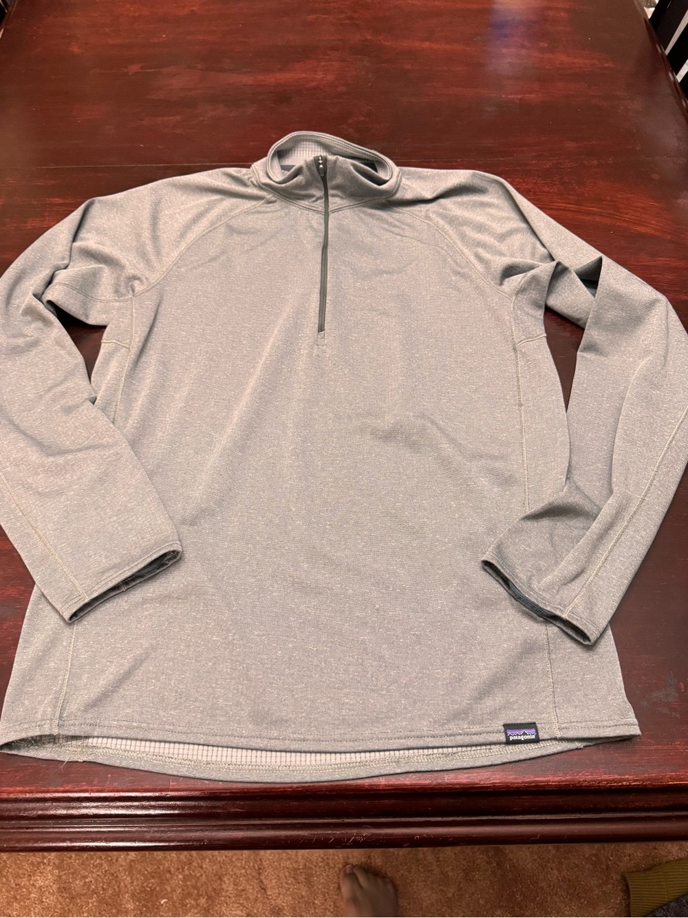 Patagonia Light Gray Grid Capilene Base Layer